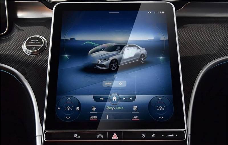 Auto Displayschutzfolie GPS-Navigationscenter Touch Und Dashboard Displayschutzfolie Aus Gehärtetem Glas Für Benz Für S63 Für AMG 2024 GPS Schutzfolie(Dashboard) von SCUASKJ