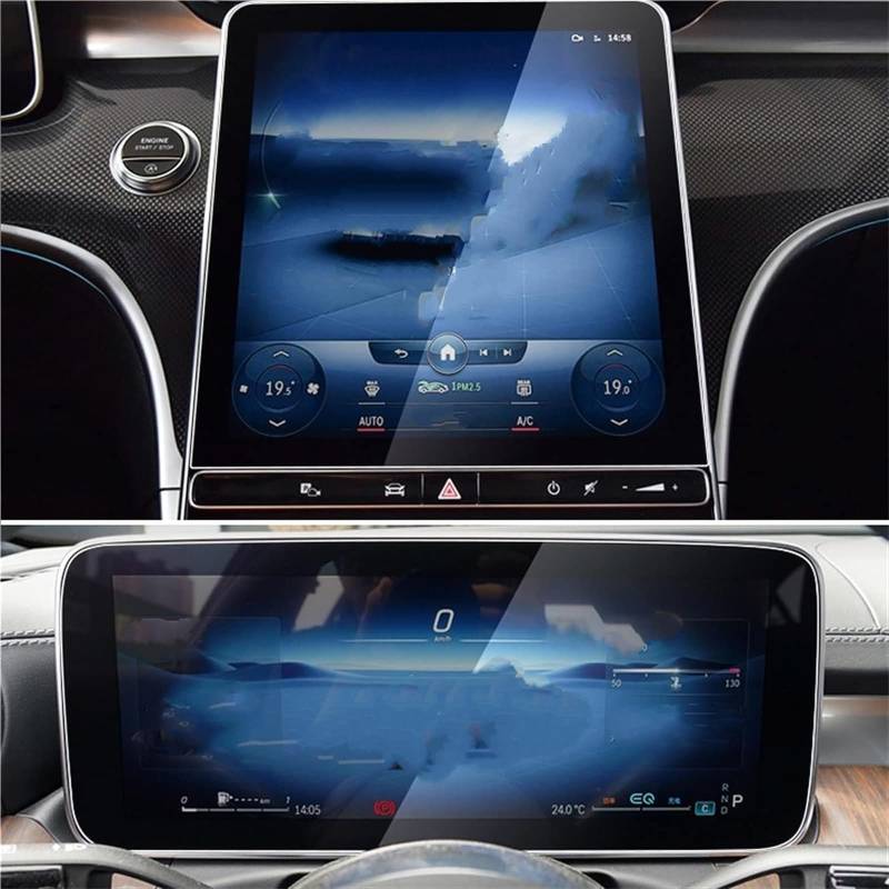 Auto Displayschutzfolie GPS-Navigationscenter Touch Und Dashboard Displayschutzfolie Aus Gehärtetem Glas Für Benz Für S63 Für AMG 2024 GPS Schutzfolie(GPS) von SCUASKJ