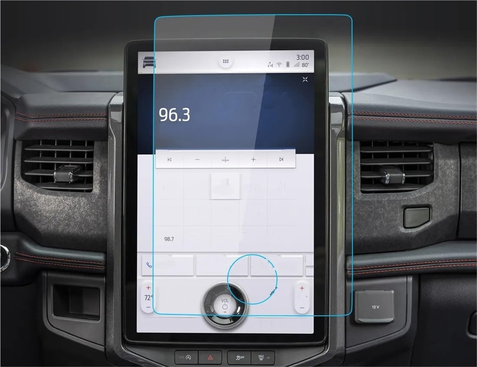 Auto Displayschutzfolie Konsole Gehärtetem Glas Schutz Film Navigator Film Screen Protector Auto Für Ford Für Expedition 2022 GPS Schutzfolie(Blau) von SCUASKJ