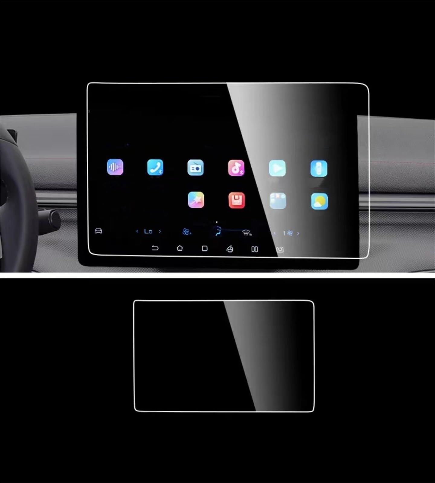 Auto Displayschutzfolie LCD-Auto-GPS-Navigation Gehärtetem Glas Und Dashboard-Bildschirm Filmschutz Für BYD Für Seagull 2022 2023 GPS Schutzfolie(GPS) von SCUASKJ