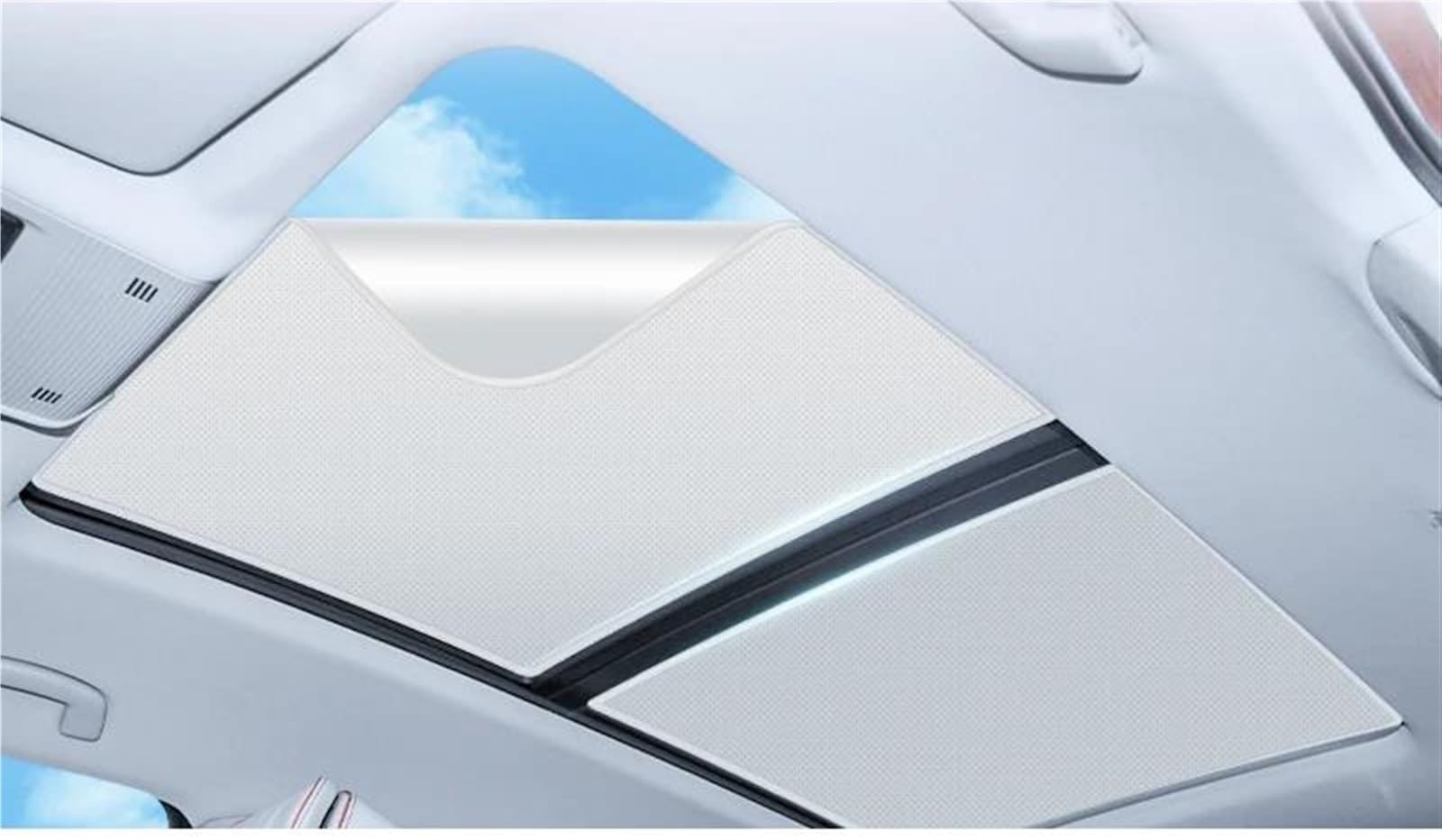 Auto Scheiben Sonnenblende Auto Elektrostatische Adsorption Schiebedach Sonnenschirm Wärmedämmung Dachfenster Aufkleber Für Skoda Für Kodiaq 2017 2018 2019 2020 2021 2022 2023(Beige) von SCUASKJ
