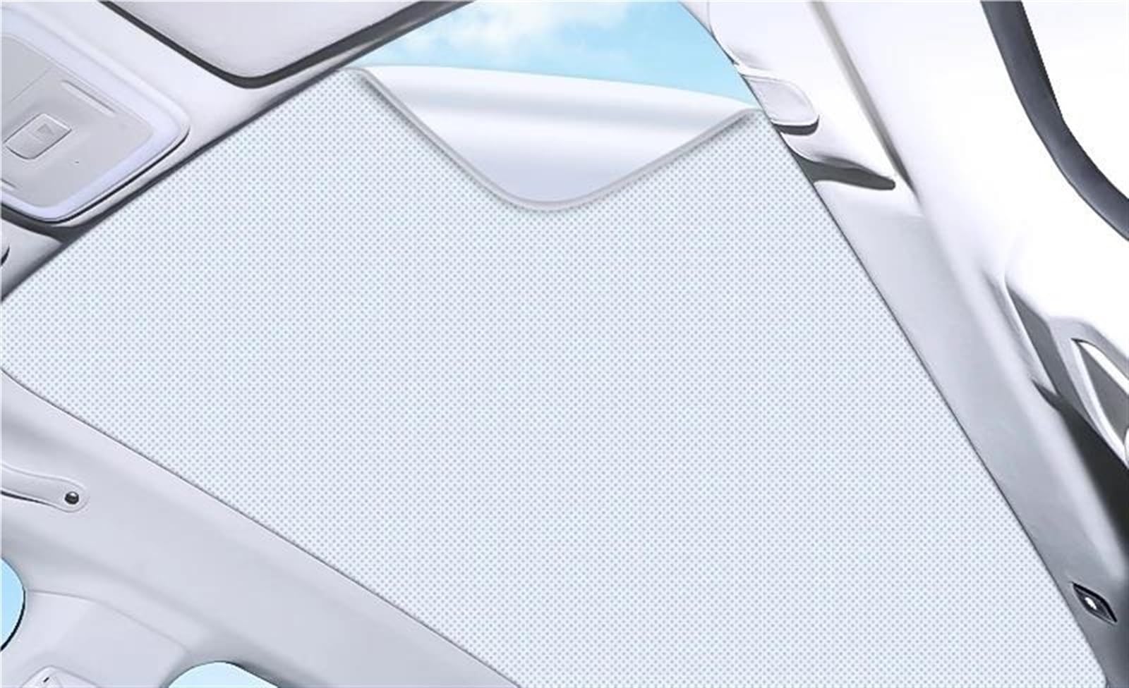 Auto Scheiben Sonnenblende Auto Elektrostatische Adsorption Schiebedach Sonnenschirm Wärmedämmung Dachfenster Aufkleber Zubehör Für ZEEKR Für X 2023 2024(Beige) von SCUASKJ