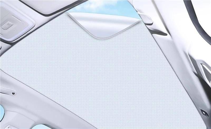 Auto Scheiben Sonnenblende Auto Elektrostatische Adsorption Schiebedach Sonnenschirm Wärmedämmung Dachfenster Aufkleber Zubehör Für ZEEKR Für X 2023 2024(Beige) von SCUASKJ