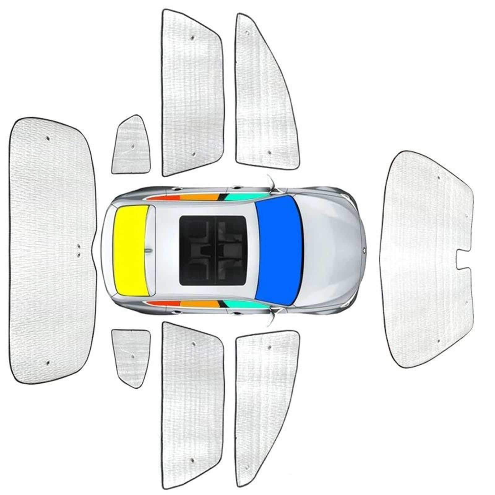 Auto Scheiben Sonnenblende Auto Sonnenschutz UV-Schutz Vorhang Sonnenschutz Visier Frontscheibe Abdeckung Schützen Privatsphäre Für Peugeot 2008 2019 2020 2021 2022(8pcs Whole car) von SCUASKJ