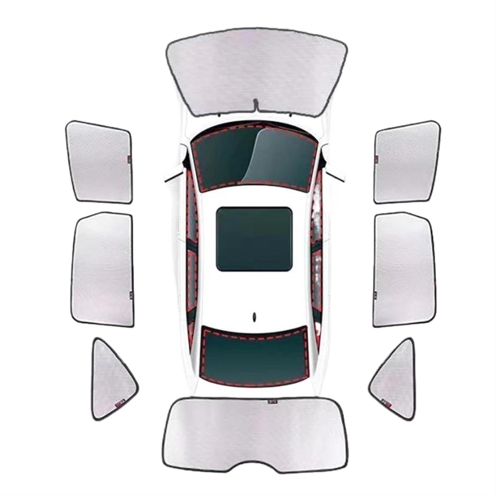 Auto Scheiben Sonnenblende Auto Sonnenschutz UV-Schutz Vorhang Sonnenschutz Visier Frontscheibe Abdeckung Schützen Privatsphäre Zubehör Für BYD Für HAN EV 2022 2023(All 8Pcs) von SCUASKJ