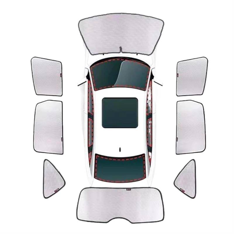Auto Scheiben Sonnenblende Auto Sonnenschutz UV-Schutz Vorhang Sonnenschutz Visier Frontscheibe Abdeckung Schützen Privatsphäre Zubehör Für BYD Für HAN EV 2022 2023(All 8Pcs) von SCUASKJ
