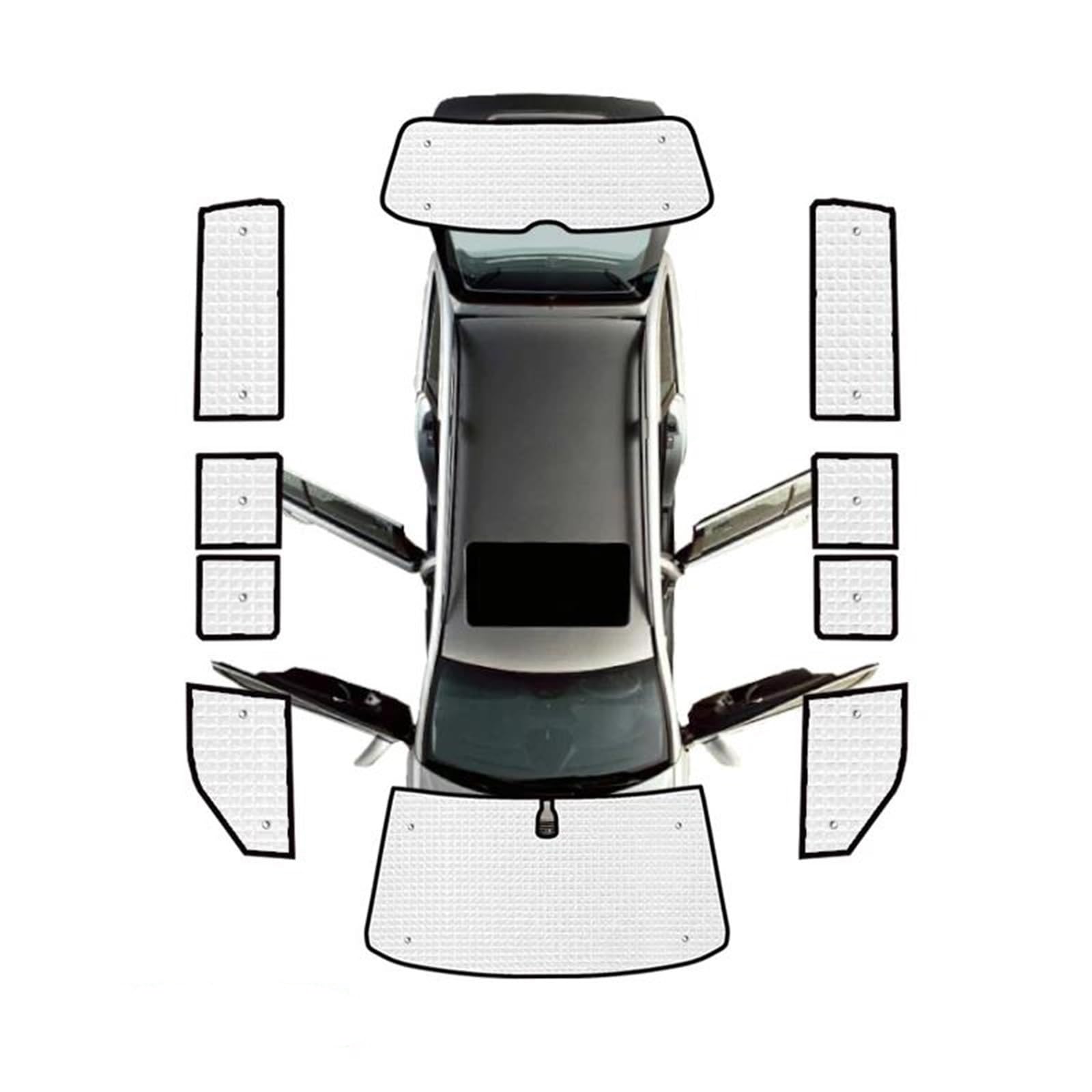 Auto Scheiben Sonnenblende Auto Vollabdeckungen Sonnenschutz Sonnenschutz Für VW Für Transporter Caravelle Multivan Für T5 LWB 2003–2008 2009 2010 2011 2012 2013 2014 2015(All Sunshades) von SCUASKJ