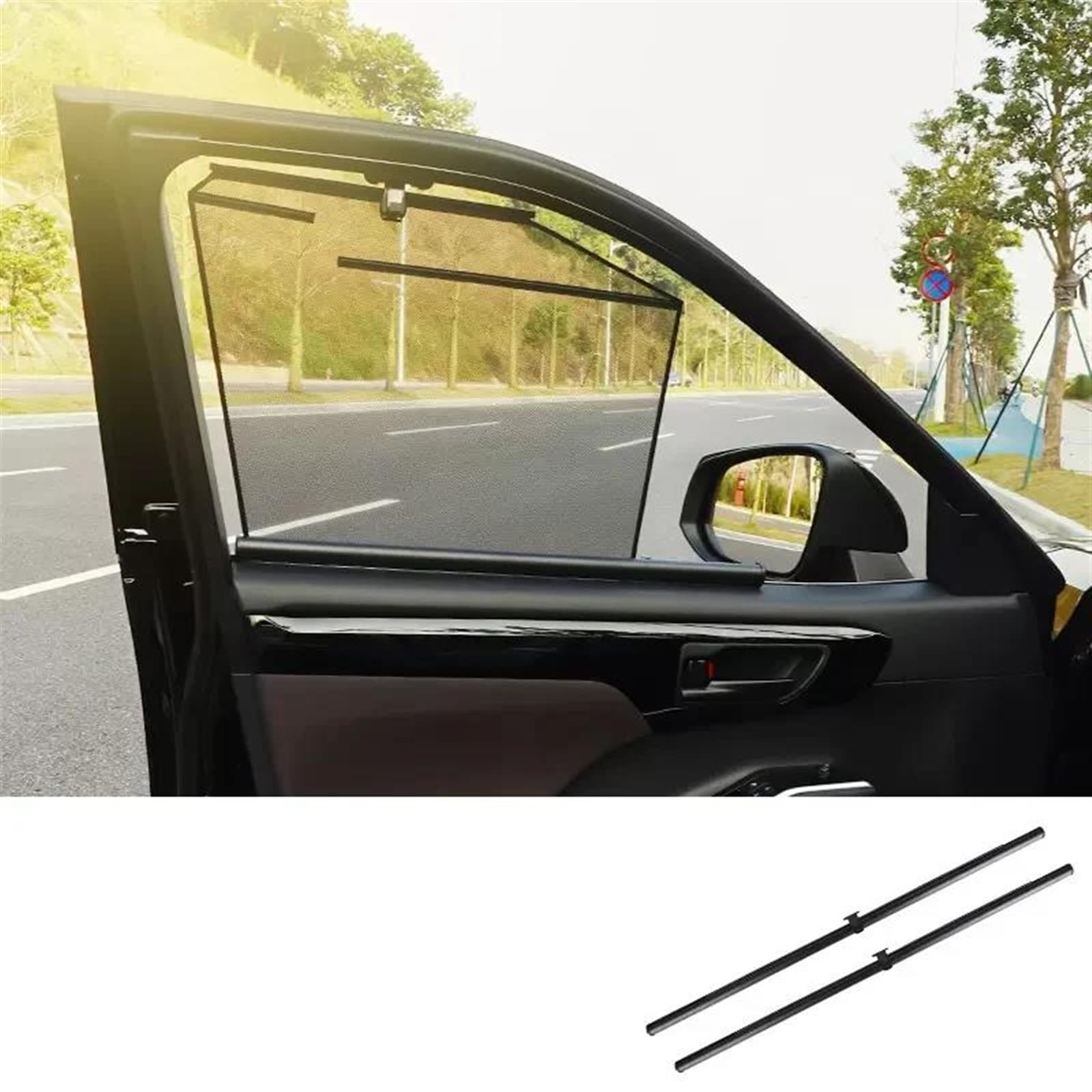 Auto Scheiben Sonnenblende Automatische Hebe Auto Sonnenschirm Seite Fenster Sonnenblende Accessiores Auto Vorhang Für Toyota Für Highlander Für Kluger XU70 2023 2022 2021(Front 2 pcs) von SCUASKJ