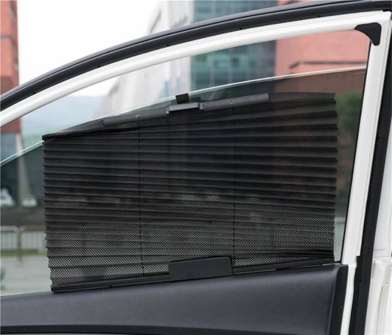Auto Scheiben Sonnenblende Universeller Sonnenschutz Für Auto-Seitenfenster, Einziehbarer Sonnenschutz, Netz-UV-Schutzvorhänge, LKW-Sommerschutz-Fensterfolie(Grey) von SCUASKJ