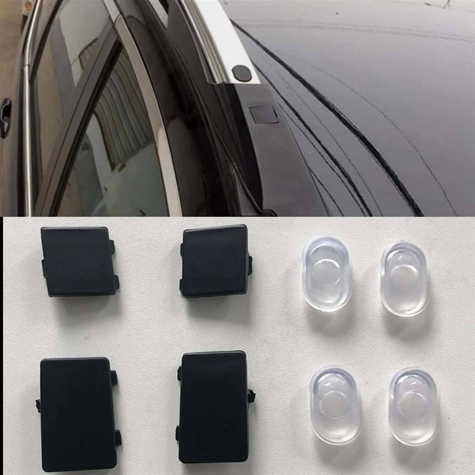 Für CRV Für CR-V 2012 2013 2014 2015 2016 1 Stück Dachgepäckabdeckung Schienen Bar Gepäckträger Bars Cross Carrier Bar Cap Gummimatten-Pads Dachträger Relingträger(1Peice Front R Mat) von SCUASKJ