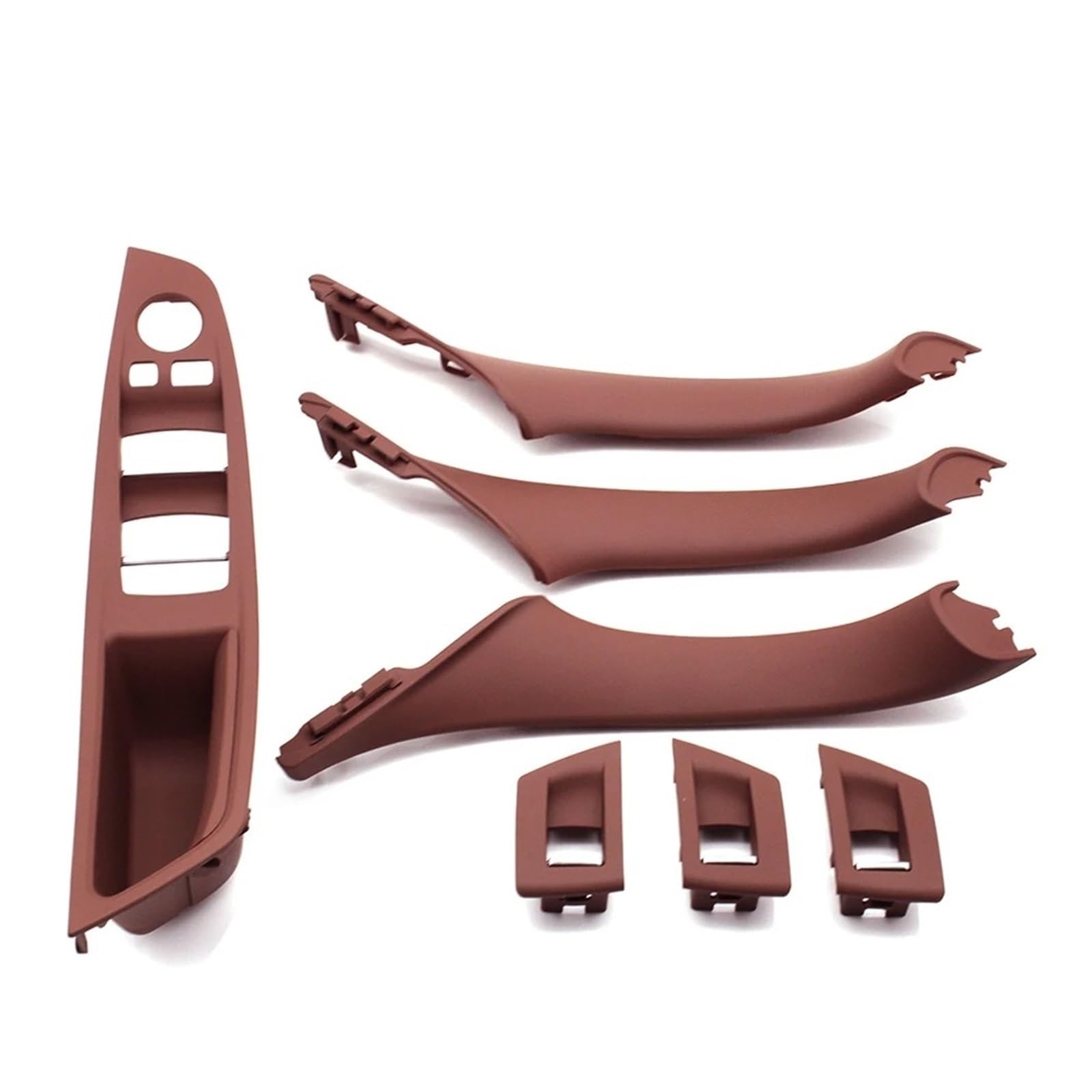 Interieur Dekor 7-teiliges Set Für BMW 5 Series F10 F11 F18 520i 523i 525i 528i 535i 2010–2017, LHD-Innenarmlehne, Türgriff, Innenverkleidung Auto-Innendekoration(Model A Red Brown) von SCUASKJ