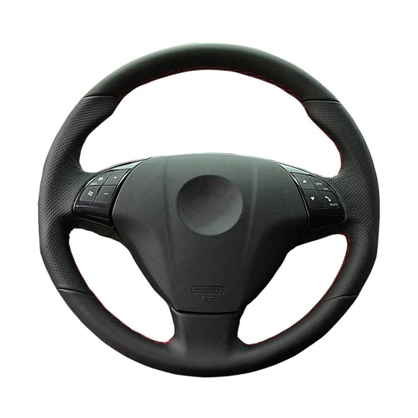 Lenkradabdeckung Autolenkradabdeckung Für FIAT Für Bravo Für Doblo Für Combo Für Grande Für Punto Für Linea Für Qubo Lenkungsabdeckung Aus Mikrofaserleder Lenkradbezug(Black Thread) von SCUASKJ