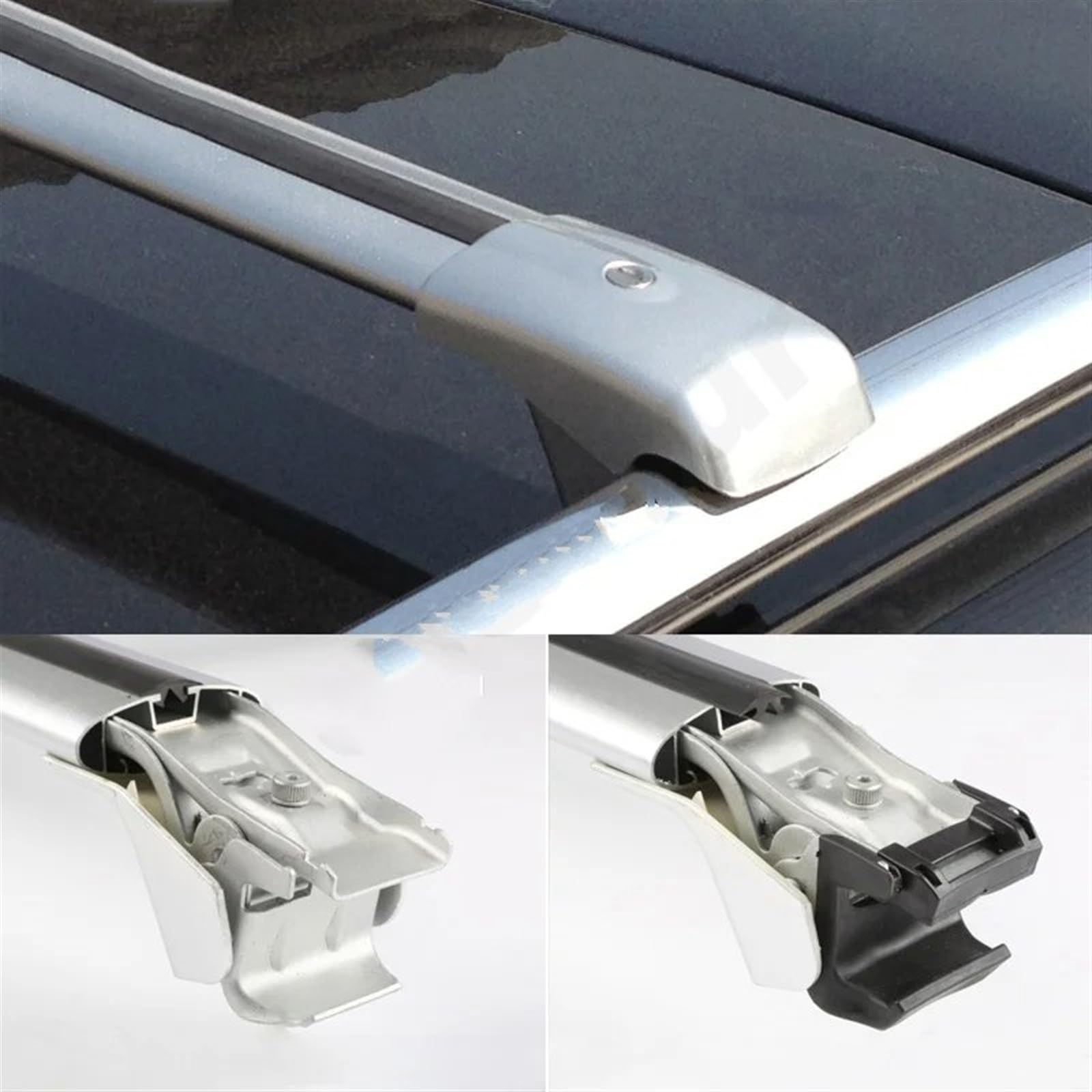 Querstangen Dach Aluminium Gepäck Dachträger Querstangen Mit Schloss Dachreling Gepäckträger Reise Camping Teile Für MG Für ZS Dachträger Relingträger(Silber) von SCUASKJ