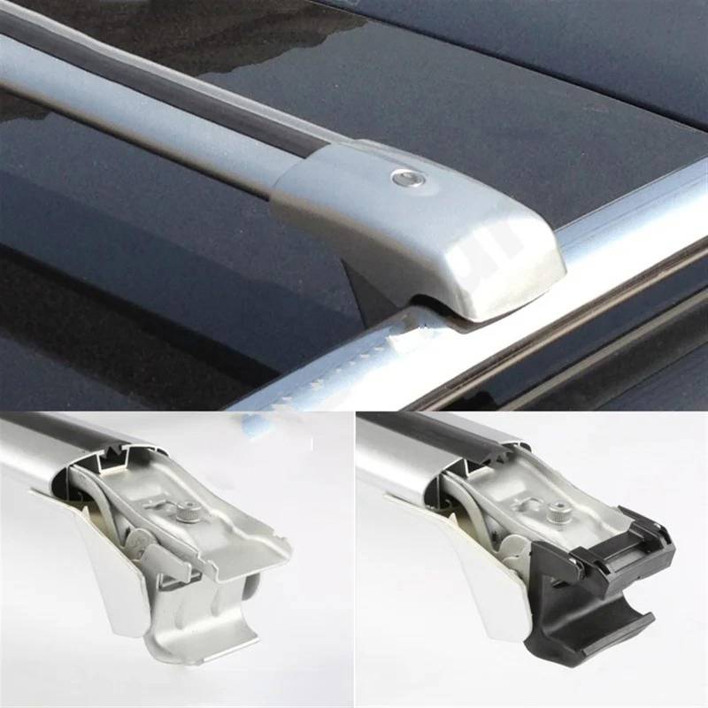 Querstangen Dach Aluminium Gepäck Dachträger Querstangen Mit Schloss Dachreling Gepäckträger Reise Camping Teile Für MG Für ZS Dachträger Relingträger(Silber) von SCUASKJ
