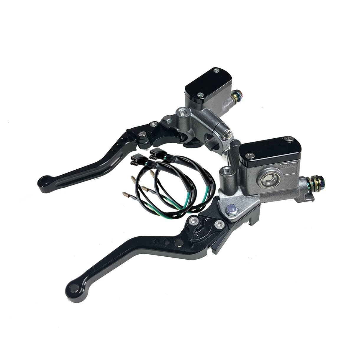 1 Paar Hebel Verstellbarer Griff Hydraulische Kupplung Bremspumpe Kolben 14 Mm Hauptzylinder Für Motorrad-Rennbremse Kupplungshebel Bremshebel(Black 1 Pair) von SCZMBLTLNV