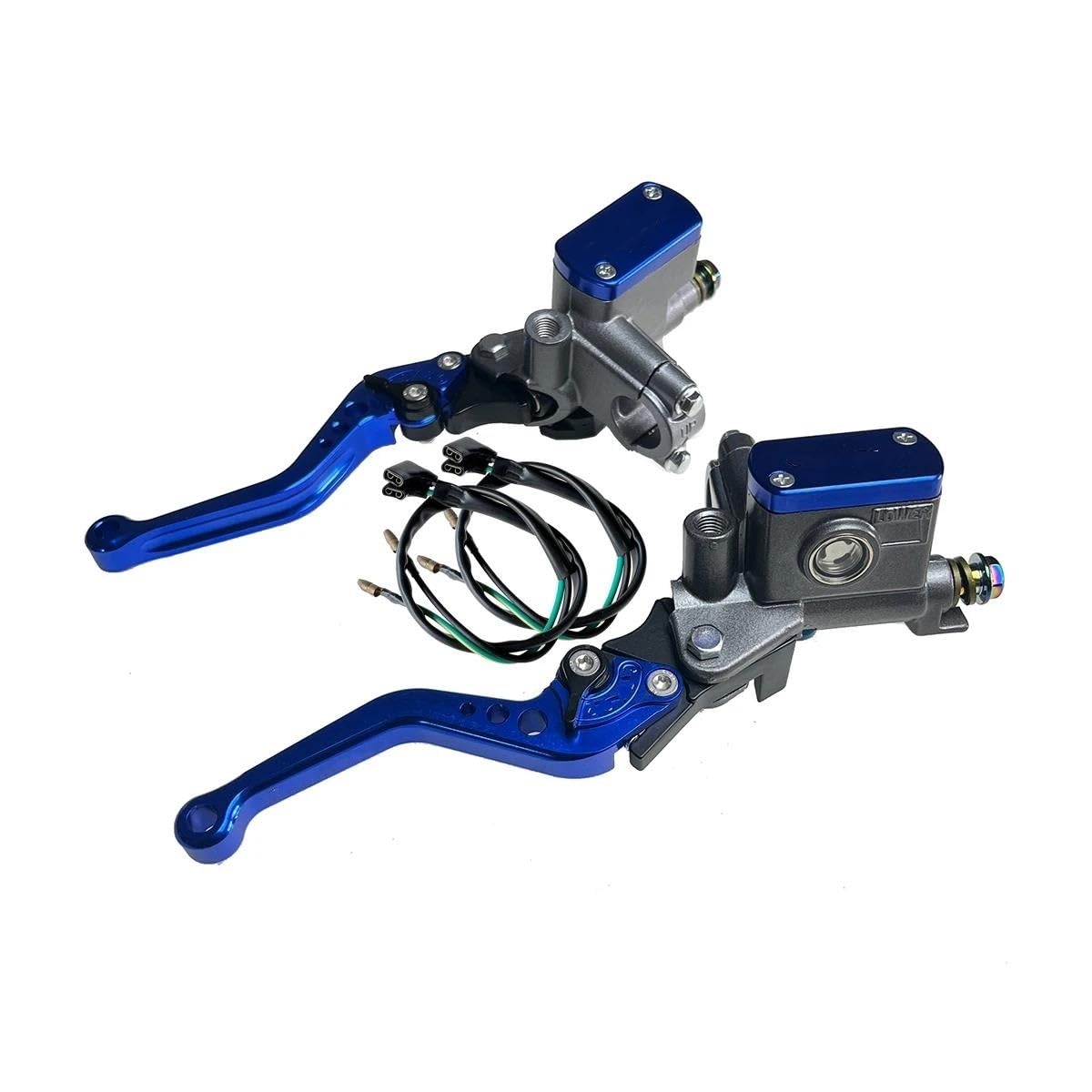 1 Paar Hebel Verstellbarer Griff Hydraulische Kupplung Bremspumpe Kolben 14 Mm Hauptzylinder Für Motorrad-Rennbremse Kupplungshebel Bremshebel(Blue 1 Pair) von SCZMBLTLNV