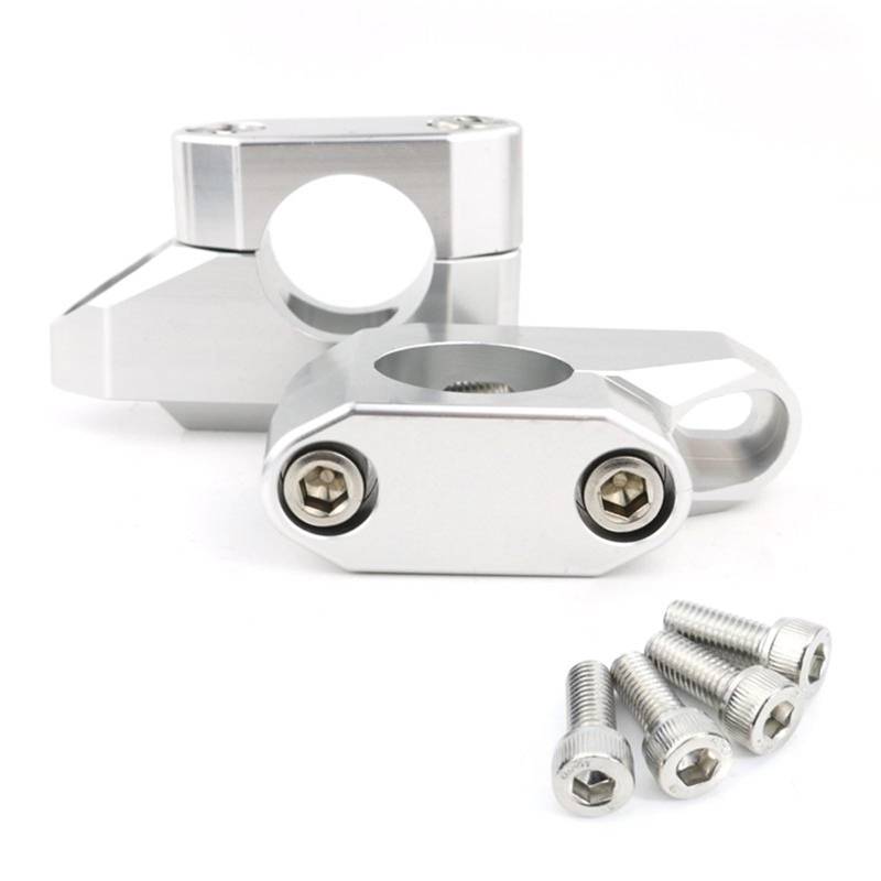 Lenker Riser Spacer Kit 28mm 1 1/8" Lenker Riser Zurück Verschoben Fat Bar Mount Riser Für Aprilia Für Tuono V4 APRC 2012-2021 Für Tuono V4 1100 2015-2021 Lenkererhöhungen(Silver) von SCZMBLTLNV