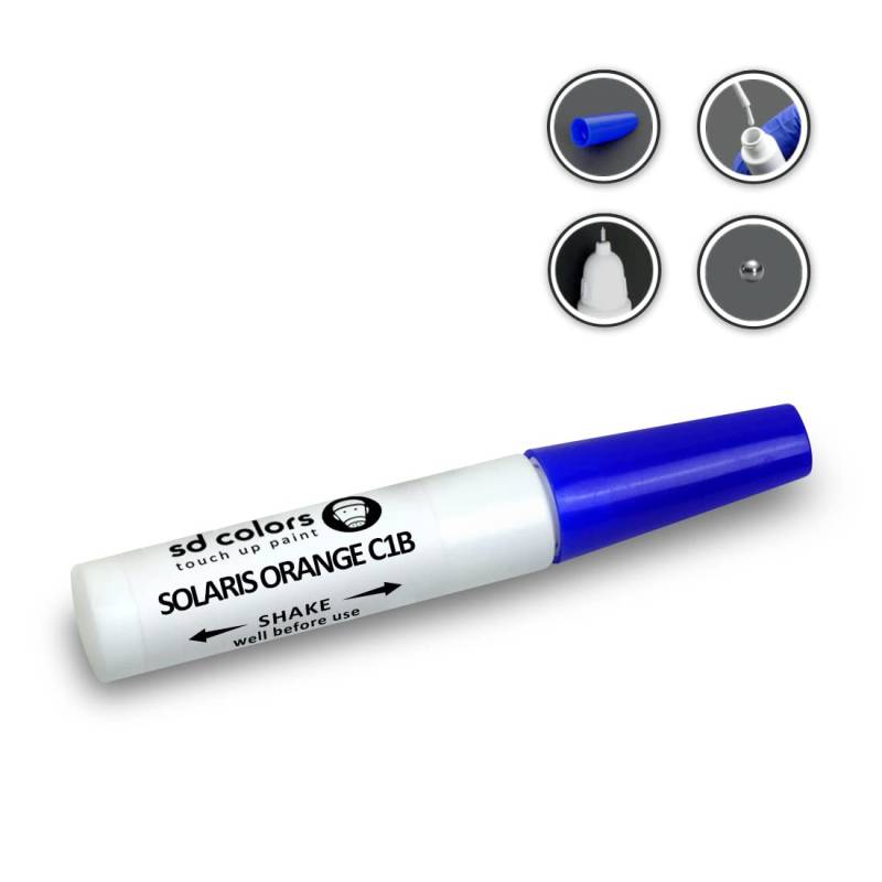 SD COLORS 12 ml Touch-Up-Farbe mit Pinsel - Solaris ORANGE (C1B) - Kompatibel mit BMW - Kratzer, Chips und Lackreparatur. von SD COLORS