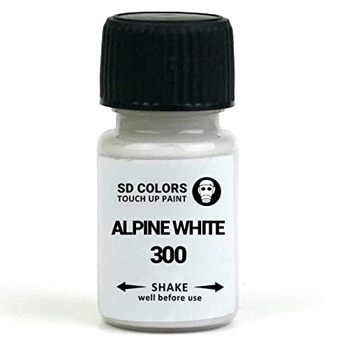 SD COLORS Alpine White 300 Ausbesserungslack, 5 ml, Reparatur-Pinsel, Farbcode 300 Alpinweiß (Just Paint) von SD COLORS