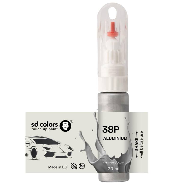 SD COLORS Aluminium 38P Ausbesserungslack, 20 ML, praktischer Pinsel für Kratzer-Reparatur, (nur Lack). von SD COLORS