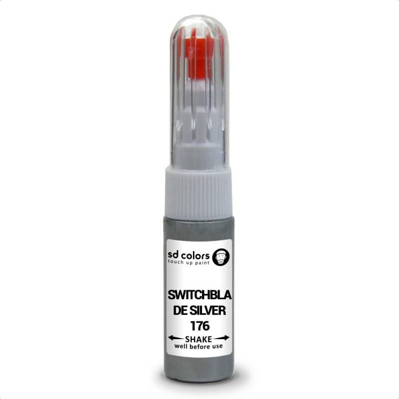 SD COLORS Ausbesserungslackstift für Opel Silver 176, 20 ML, für Kratzer, Chip, Pinsel, Farbcode 176, silberfarben von SD COLORS