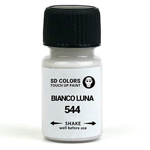 SD COLORS BIANCO Luna 544 Ausbesserungslack, 15 ML, Reparatur-Kratzer-Chip-Bürste für Motorrad-Roller von SD COLORS