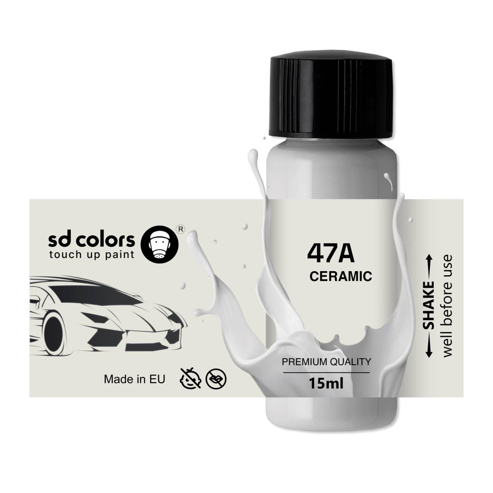 SD COLORS CERAMIC 47A Ausbesserungslack 15 ML Reparatur Kratzer Pinsel Farbe Code 47A Keramik von SD COLORS
