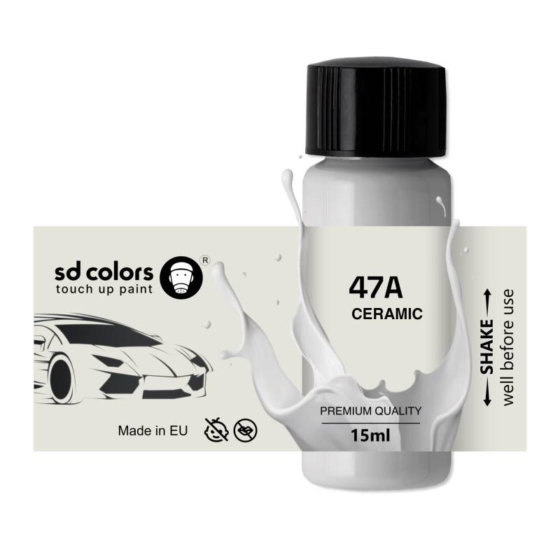 SD COLORS CERAMIC 47A Ausbesserungslack 15 ML Reparatur Kratzer Pinsel Farbe Code 47A Keramik von SD COLORS