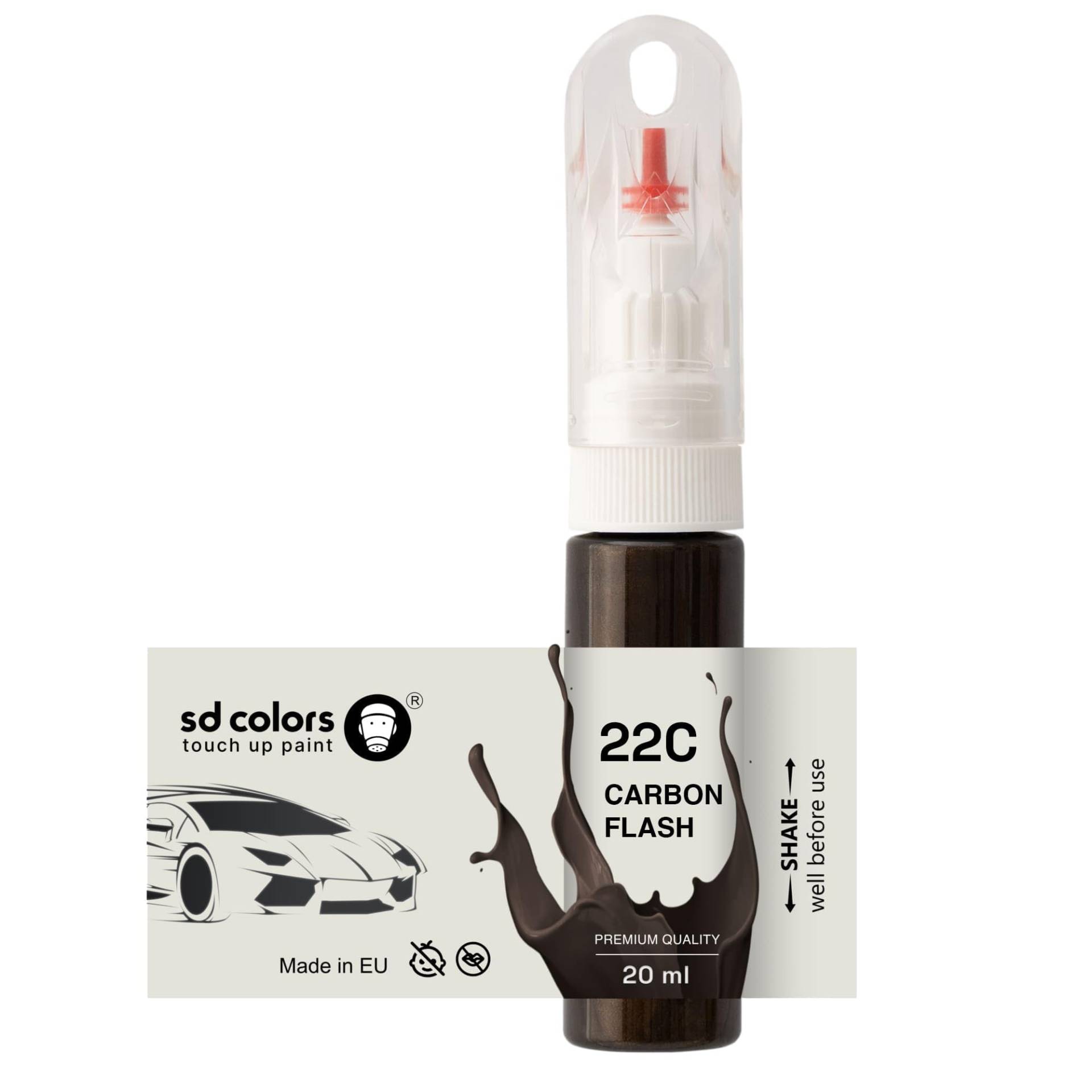 SD COLORS Carbon Flash 22C 01Q Ausbesserungslack, 5 ml, praktischer Pinsel zur Reparatur von Kratzern (Just Paint) von SD COLORS
