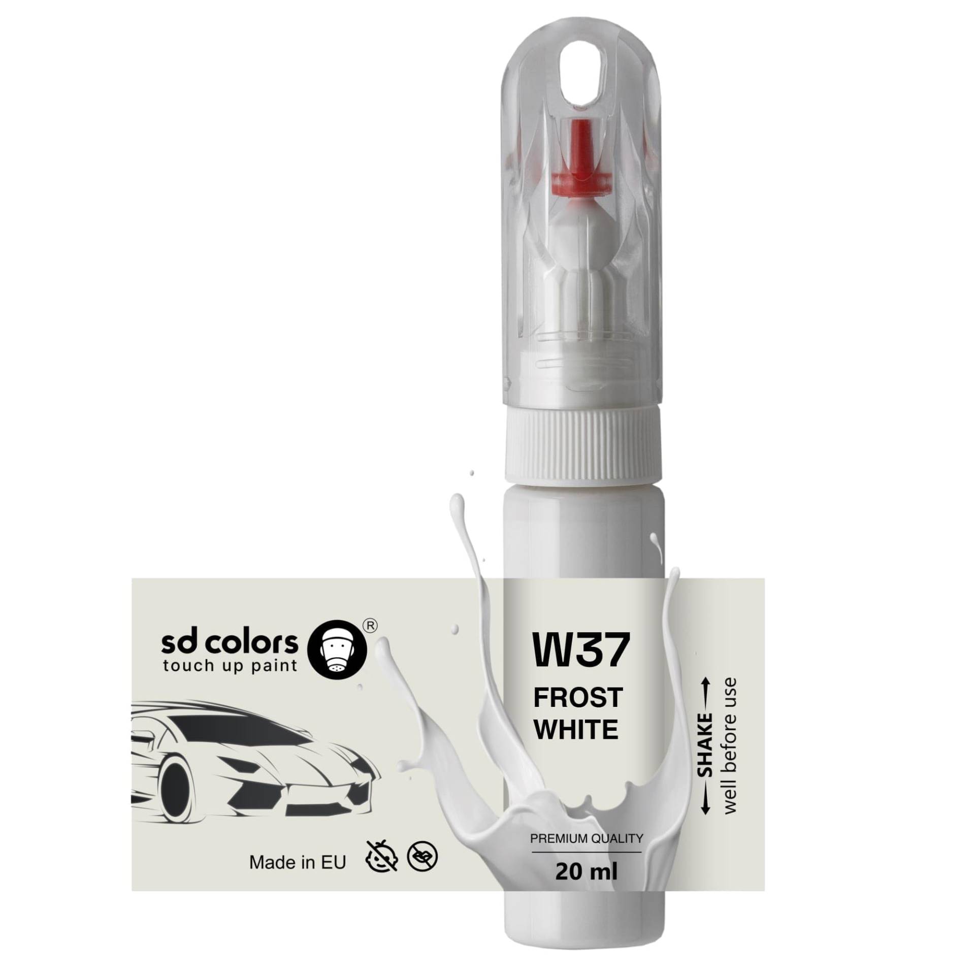 SD COLORS FROST WHITE W37 Ausbesserungslack, 5 ml, praktischer Pinsel zur Reparatur von Kratzern (Farbe und Farbe) von SD COLORS