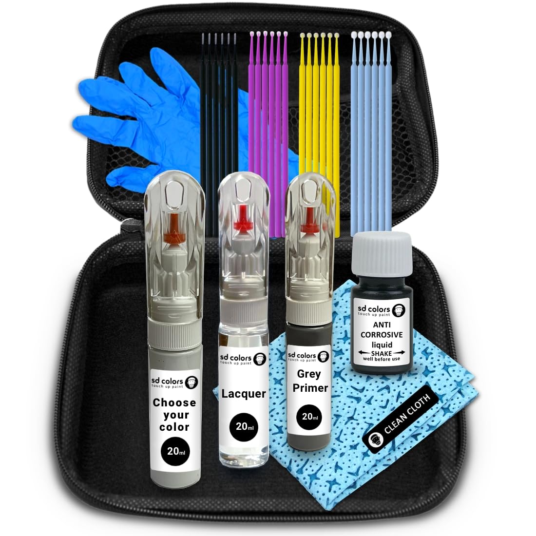 SD COLORS GRIS COMETE KNA Reparaturset, kompatibel mit Renault New Lackstift, 20 ML, Kratzer, Chip, Pinsel, Farbcode KNA GRIS (Farbe + Grundierung + Lack) von SD COLORS
