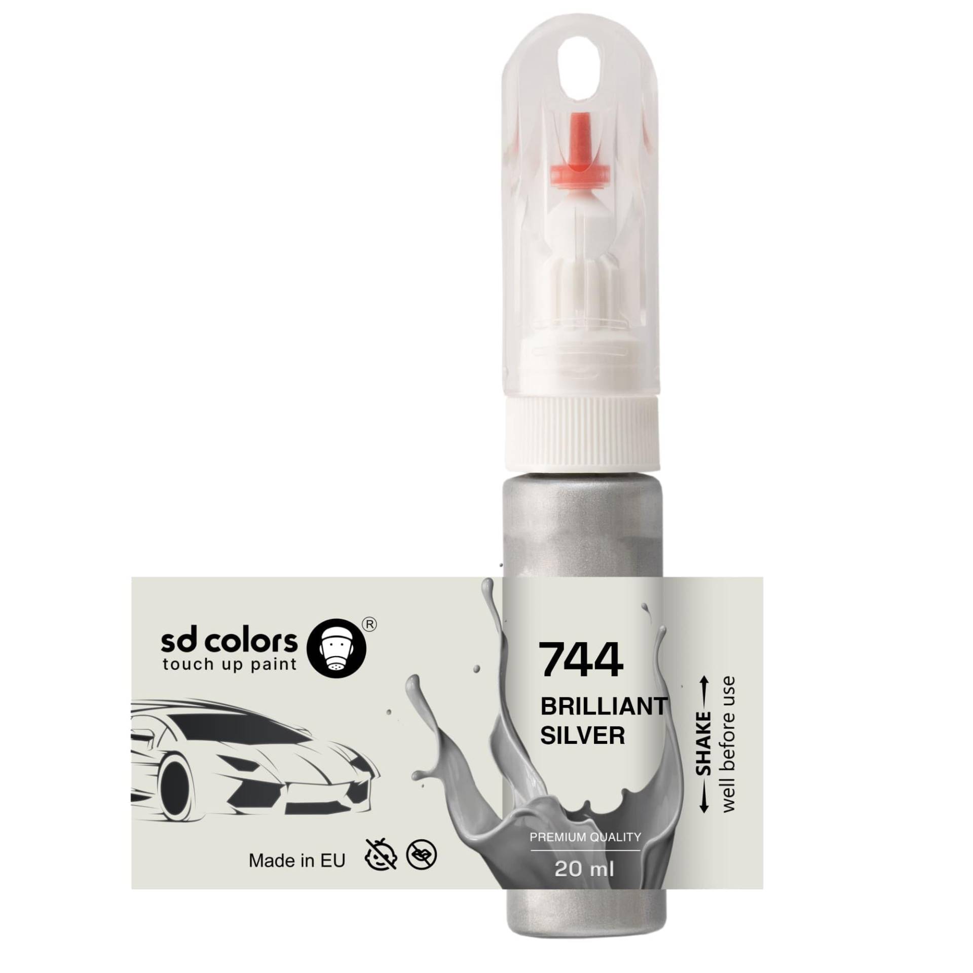 SD COLORS Glänzendes Silber 744 Lackstift 20 ML praktischer Pinsel zur Reparatur von Kratzern SD COLORS Glänzendes Silber 744 Lackstift 20 ML praktischer Pinsel zur Reparatur von Kratzern von SD COLORS