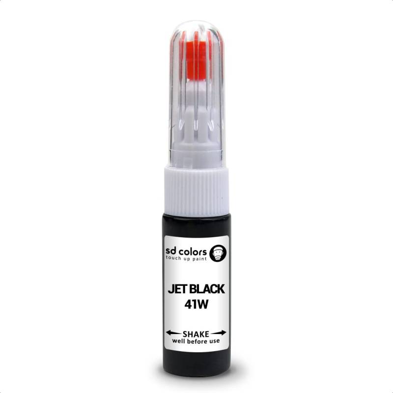 SD COLORS Jet Black 41 W Reparaturset für Mazda Reparaturstift, 20 ML, für Kratzer, Chips, Farbcode 41 W, Tiefschwarz von SD COLORS