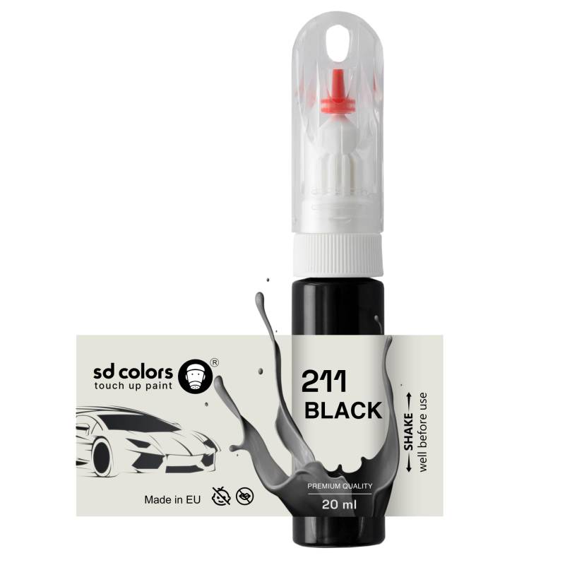 SD COLORS Lackstift 211 zum Ausbessern, 20 ML, Schwarz von SD COLORS