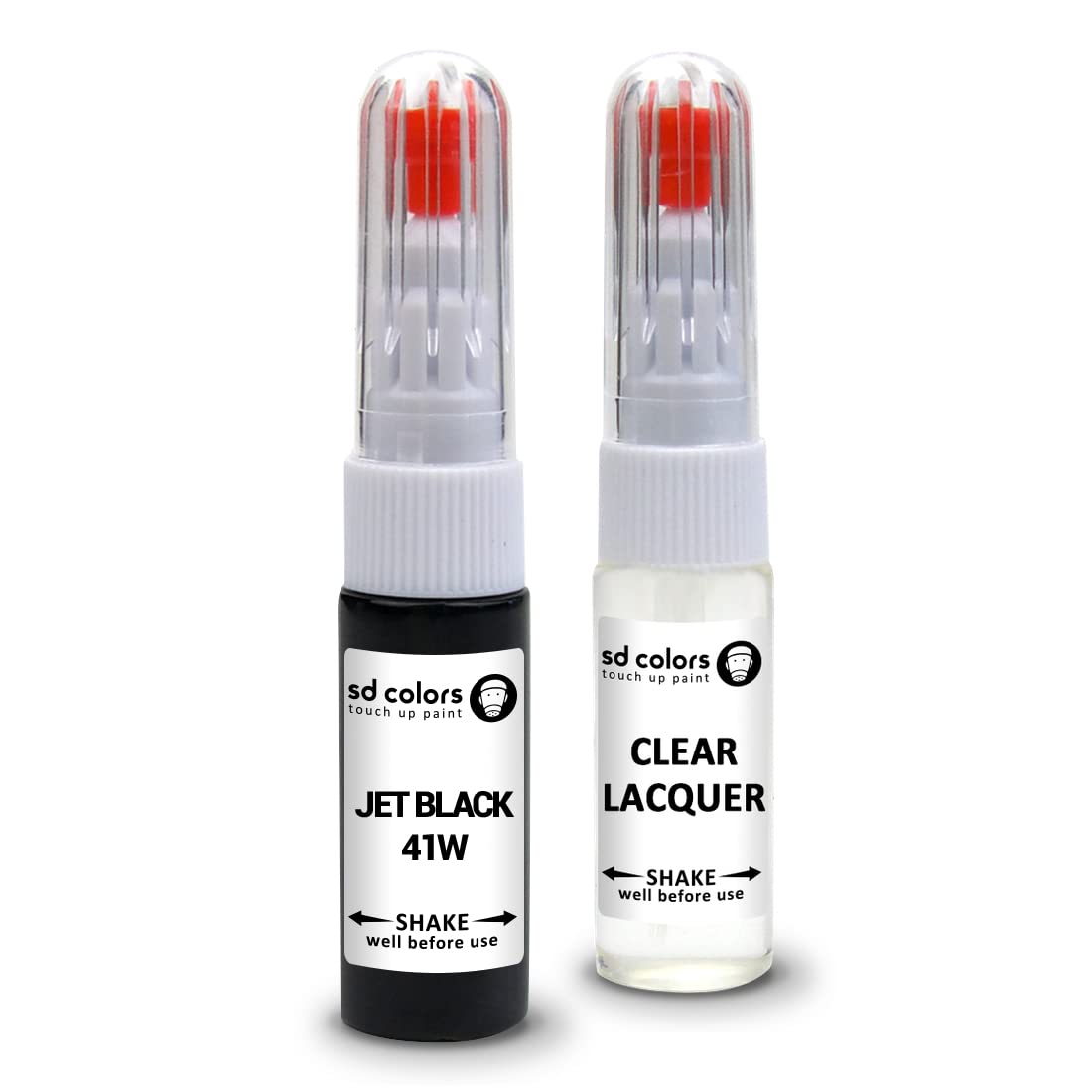 SD COLORS Lackstift Reparaturset, 41 W, kompatibel mit Mazda, 20 ML, Farbcode 41 W, Tiefschwarz (Farbe + Lack) von SD COLORS