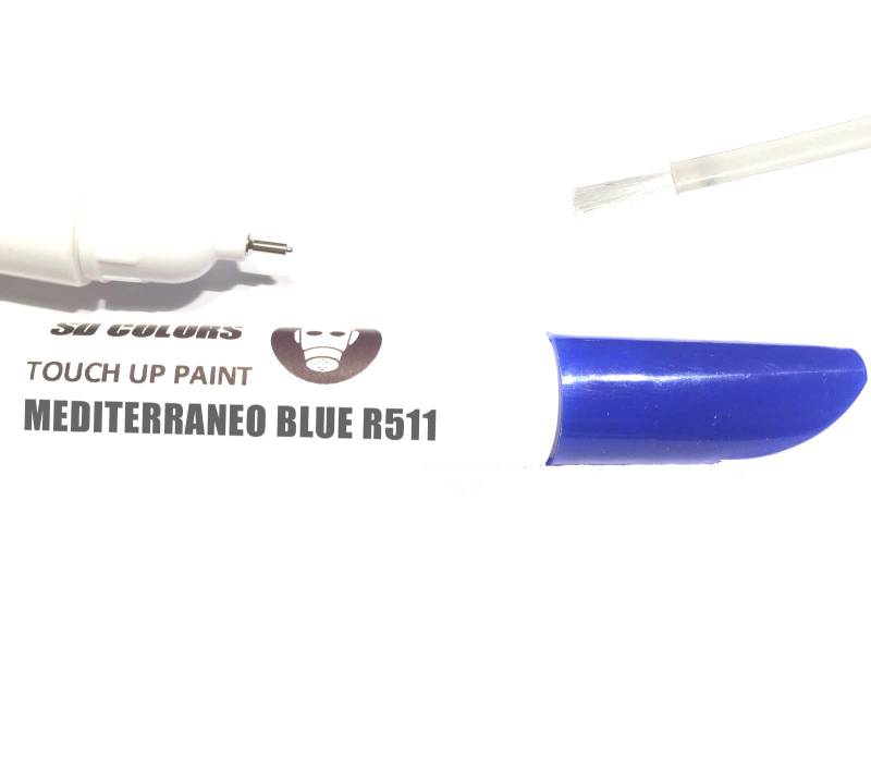 SD COLORS Mediterraneo Blue R511 Lackstift-Reparaturset, 12 ml, Pinsel mit Kratzabsplitterung, Farbcode R511 Mediterraneo Blue (Farbe (Farbe blau) von SD COLORS