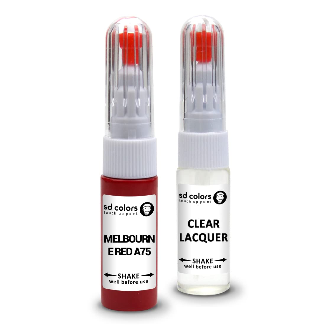 SD COLORS Melborne Red A75 Ausbesserungslackstift Reparaturset, 20 ML, Farbcode A75 Melborne Red (Lack + Lack) von SD COLORS