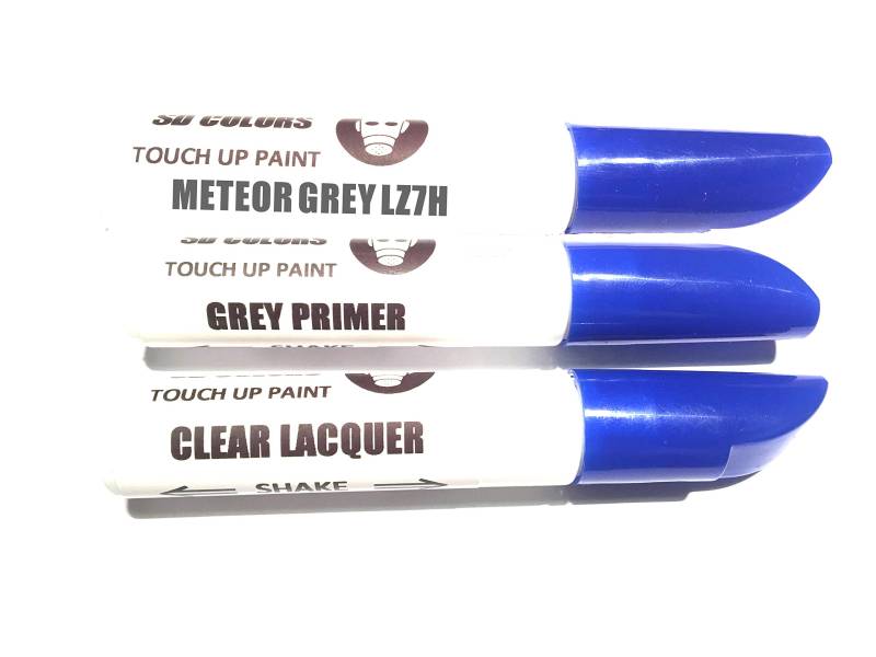 SD COLORS Neue Ausbesserungsfarbe Meteor GRAU LZ7H Reparatur KRATZEN 12ml FARBCODE LZ7H (Farbe+KLARLACK+GRUNDIERUNG) von SD COLORS