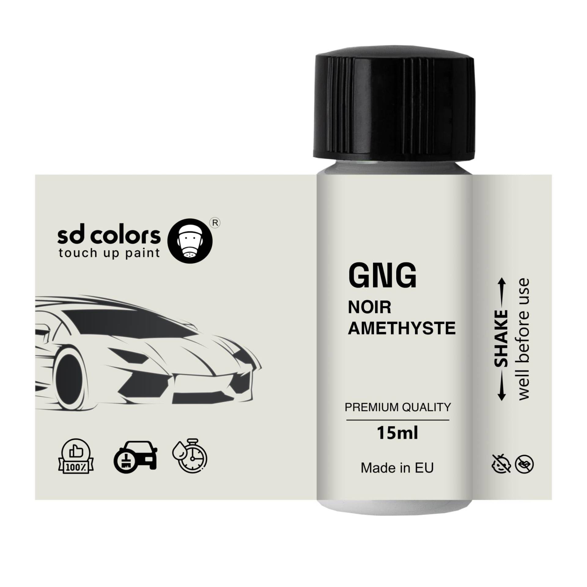 SD COLORS Noir Amethyst GNG Ausbesserungslack, 15 ML, Reparatur-Pinsel, Farbcode GNG Noir Amethyst (Just Paint) von SD COLORS