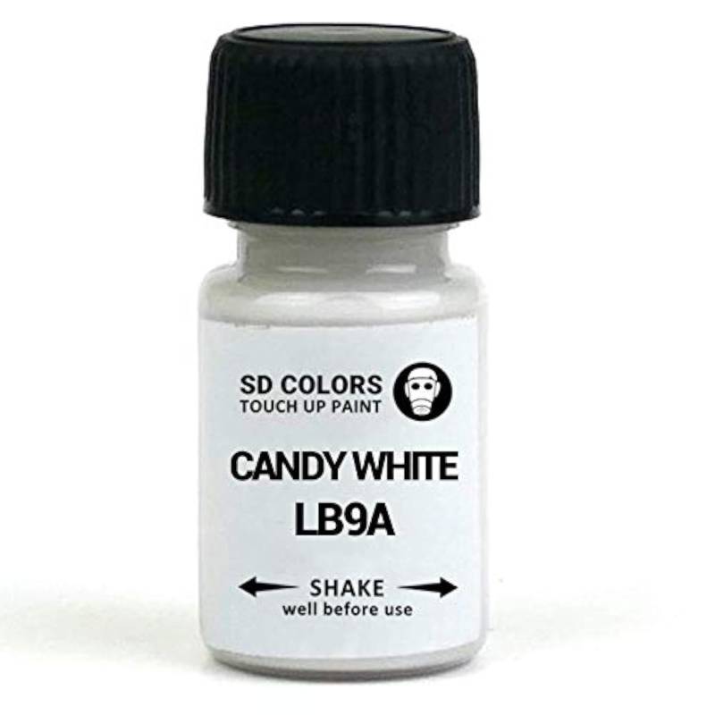 SD COLORS Candy White LB9A B9A B4 Ausbesserungsfarbe, 8 ml, Reparaturpinsel, Farbcode LB9A B9A B4, Candy White (nur lackieren) von SD COLORS