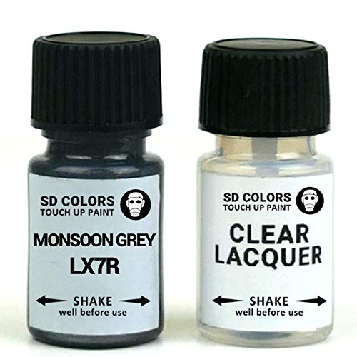 SD COLORS Monsoon Grey LX7R Lackreparaturfarbe, 8 ml, Farbcode LX7R, Monsungrau (Lack) von SD COLORS