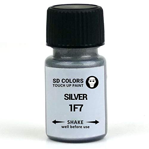 SD COLORS Silver 1F7 Lackreparaturfarbe, 8 ml, mit Pinsel, Farbcode 1F7 Silber von SD COLORS