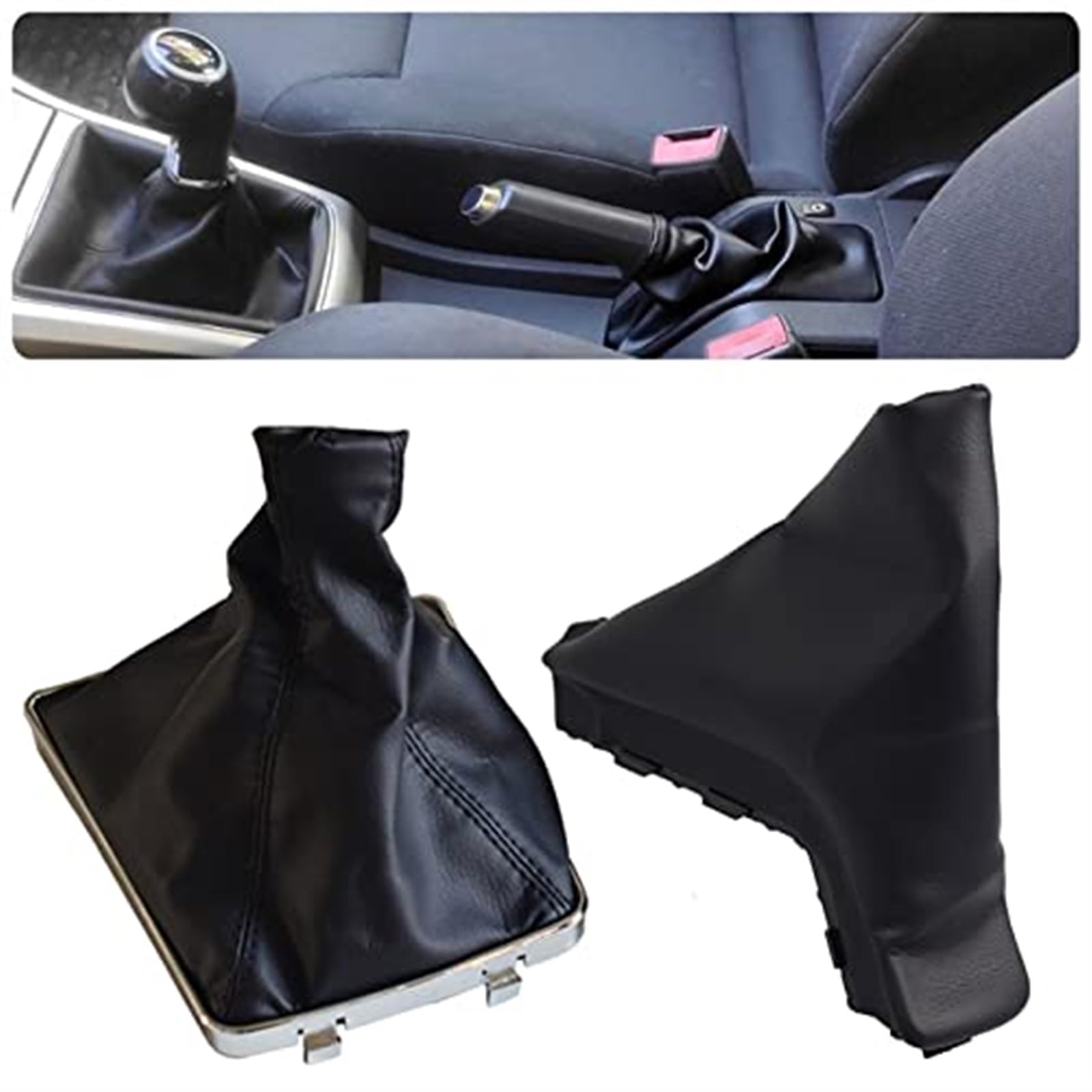 Auto Schalthebel Für Für Astra H Schaltknauf Hebel Stick Gamasche Boot Handbremse Griffe Auto Anti Slip Parkplatz Hand Bremse Boot Abdeckung Fall Kragen(‎Set) von SDCDKLPEPT