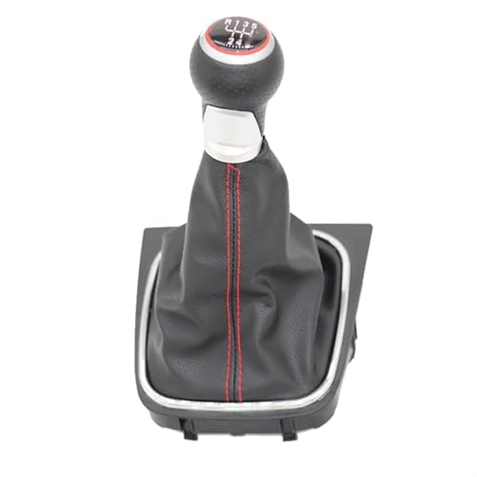 Auto Schalthebel Für VW für Golf 6 MK5 MK6 für Jetta 2005 2006 2007 2008-2014 Ledermanschette Schaltknauf Schalthebelmanschette 5/6-Gang-Schaltknauf 12 mm(‎R12345 Red Line) von SDCDKLPEPT
