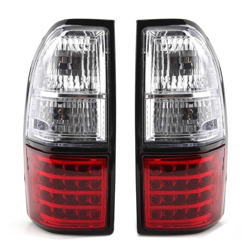 SDCDKLPEPT Für Toyota Für Prado Land Für Cruiser 90 1997-2002 Auto Warnung Stopp Nebel Lampe Schwanz Bremse Licht Rücklicht Kompatibel Rückleuchten(Red white) von SDCDKLPEPT