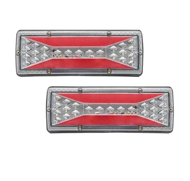 SDCDKLPEPT Rücklicht-Linse Wasserdicht 12 V Für Anhänger LKW LED-Nebelschlussleuchte Rücklicht Boot Wohnmobil Van Durchfluss Lenkung, Bremse, Rückfahrverkehr Rückleuchten(2PCS Style B) von SDCDKLPEPT