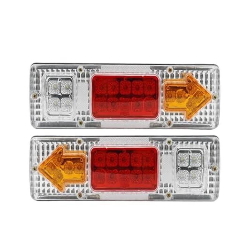SDCDKLPEPT Rücklicht-Linse Wasserdicht 12 V Für Anhänger LKW LED-Nebelschlussleuchte Rücklicht Boot Wohnmobil Van Durchfluss Lenkung, Bremse, Rückfahrverkehr Rückleuchten(2PCS Style E) von SDCDKLPEPT