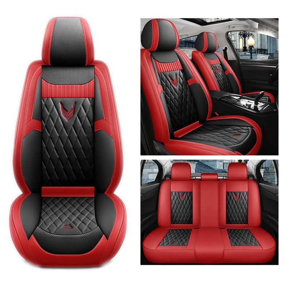 SDDWSDW Autositzbezüge Set für Mercedes Benz M-Class ML W164 SUV ML 320 2006-2011, PU Leder Allwetter Wasserdicht Autositzbezug Vorne Und Hinten Auto Sitzschoner,D/Black-Red SDDWSDW Autositzbezüge Set für Mercedes Benz M-Class ML W164 SUV ML 320 2006-2011, PU Leder Allwetter Wasserdicht Autositzbezug Vorne Und Hinten Auto Sitzschoner,D/Black-Red von SDDWSDW