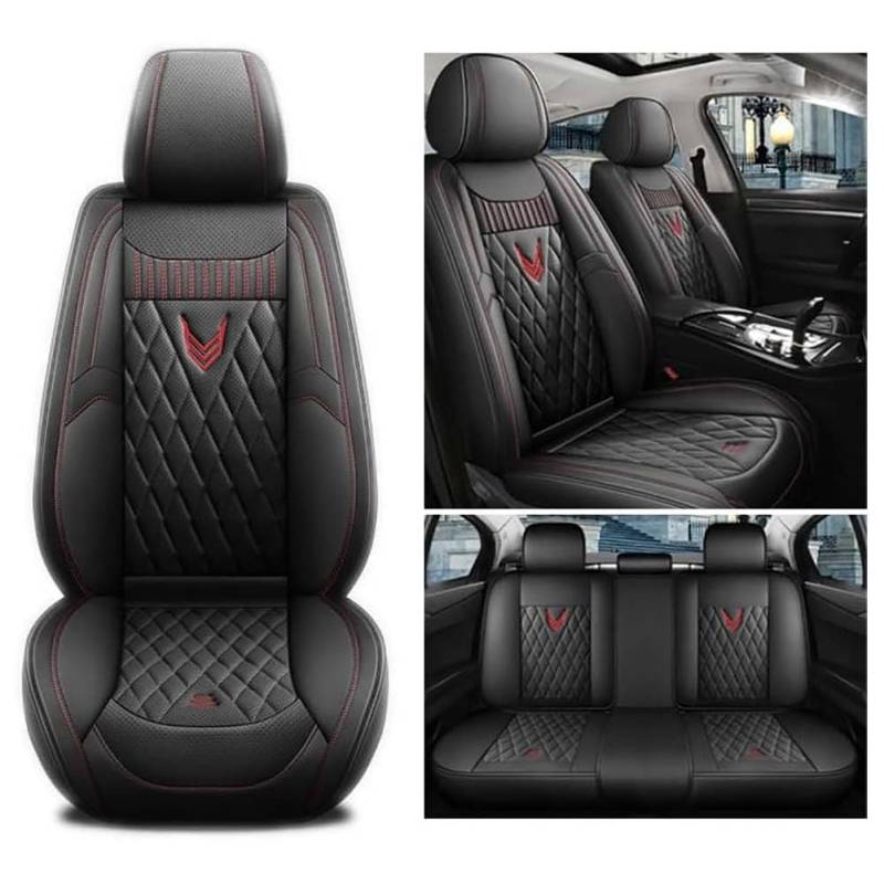 SDDWSDW Autositzbezüge Set für Suzuki Swift 2010-2024, PU Leder Allwetter Wasserdicht Autositzbezug Vorne Und Hinten Auto Sitzschoner,A/Black von SDDWSDW
