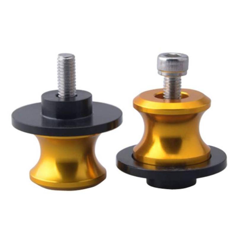 SDENSHI 2 STK. Bobbins Montageständer Schwingenadapter Ständer Schrauben, M6 Aluminium Schrauben passend für Yamaha FZ6 2004-2008/ FZ8 2011-2012 - Golden von SDENSHI